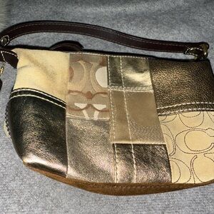 Patchwork Metallic Shoulder Bag